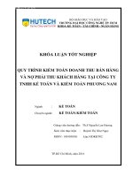 Quy trình kiểm toán doanh thu bán hàng và nợ phải thu khách hàng tại công ty TNHH kế toán và kiểm toán Phương Nam