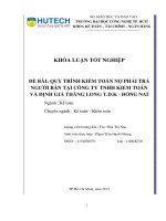 Quy trình kiểm toán nợ phải trả người bán tại Công ty TNHH Kiểm toán và định giá Thăng Long T.D.K - Đồng Nai