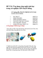 ĐỀ TÀI Ứng dụng công nghệ sinh học trong xét nghiệm ADN huyết thống