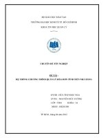 Hệ thống chương trình quản lý hóa đơn tính tiền nhà hàng 