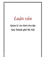 Quản lý rác thải trên địa bàn Thành phố Hà Nội