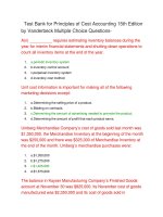 Test bank for principles of cost accounting 15th edition by vanderbeck multiple choice questions 