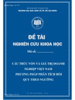 Đề tài nghiên cứu khoa học Cấu trúc vốn và giá trị doanh nghiệp Việt Nam phương pháp phân tích hồi quy theo ngưỡng