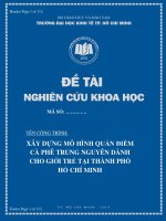 Đề tài nghiên cứu khóa học Xây dựng mô hình quán điểm cà phê Trung Nguyên dành cho giới trẻ tại Thành phố Hồ Chí Minh