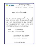 Rủi ro trong thanh toán quốc tế bằng phương thức tín dụng chứng từ ngân hàng TMCP xuất nhập khẩu Việt Nam phòng giao dịch 32 thực trạng và giải pháp