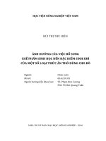 ảnh hưởng của việc bổ sung chế phẩm sinh học đến đặc điểm sinh khí của một số loại thức ăn thô dùng cho bò 