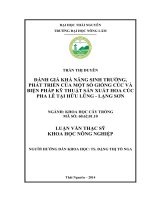 Đánh giá khả năng sinh trưởng, phát triển của một số giống cúc và biện pháp kỹ thuật sản xuất hoa cúc pha lê tại hữu lũng   lạng sơn 