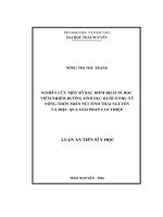 Nghiên cứu một số đặc điểm dịch tễ học viêm nhiễm đường sinh dục dưới ở phụ nữ nông thôn miền núi tỉnh Thái Nguyên và hiệu quả giải pháp can thiệp (LA tiến sĩ)