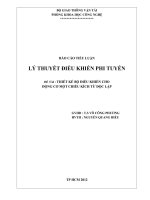 Thiết kế bộ điều khiển cho động cơ một chiều kích từ độc lập