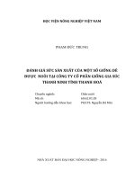 đánh giá sức sản xuất của một số giống dê được nuôi tại công ty cổ phần giống gia súc thanh ninh tỉnh thanh hoá 