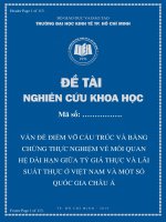 Đề tài nghiên cứu khoa học Vấn đề điểm vỡ cấu trúc và bằng chứng thực nghiệm về mối quan hệ dài hạn giữa tỷ giá thực và lãi suất thực ở Việt Nam và một số quốc gia Châu Á