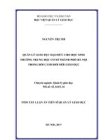 Mô hình quản lý giáo dục đạo đức cho học sinh trường trung học cơ sở trên địa bàn thành phố Hà Nội trong giai đoạn hiện nay (TT LA tiến sĩ)