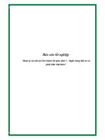 Quản lý nợ xấu tại Chi nhánh Sở giao dịch 1 – Ngân hàng đầu tư và phát triển Việt Nam