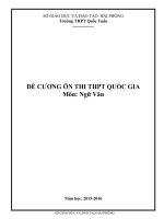 Đề cương ôn thi thpt quốc gia môn: ngữ văn