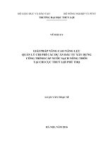 Giải pháp nâng cao năng lực quản lý chi phí các dự án đầu tư xây dựng công trình cấp nước sạch nông thôn tại chi cục thủy lợi phú thọ 