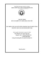 Đề tài nghiên cứu khoa học Huy động vốn tại ngân hàng thương mại cổ phần công thương Việt Nam chi nhánh Phú Thọ