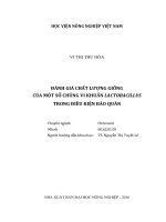 đánh giá chất lượng giống của một số chủng vi khuẩn lactobacillus trong điều kiện bảo quản 