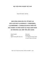 khả năng sinh sản của tổ hợp lai giữa lợn nái f1(landrace × yorkshire), f1(yorkshire × landrace) được phối với đực duroc và pidu nuôi tại trại chăn nuôi xã thượng lan, việt yên, bắc giang 