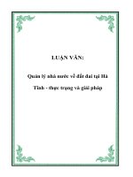 Quản lý nhà nước về đất đai tại Hà Tĩnh - thực trạng và giải pháp