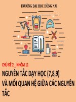 NGUYÊN TẮC DẠY HỌC (7,8,9)VÀ MỐI QUAN HỆ GIỮA CÁC NGUYÊN TẮC
