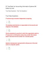 97 test bank for accounting information systems 8th edition by hall