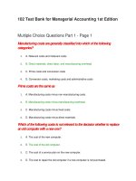 102 test bank for managerial accounting 1st edition