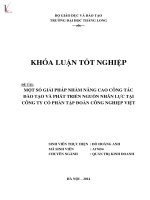 Một số giải pháp nhằm nâng cao công tác đào tạo và phát triển nguồn nhân lực tại Công ty Cổ phần tập đoàn Công nghiệp Việt