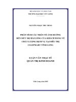 Phân tích các nhân tố ảnh hưởng đến mức độ hài lòng của khách hàng về chất lượng dịch vụ tại siêu thị Co.opmart Vĩnh Long (LV thạc sĩ))