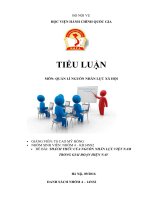 THÁCH THỨC của NGUỒN NHÂN lực VIỆT NAM TRONG GIAI đoạn HIỆN NAY