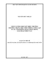 Chất lượng đội ngũ hiệu trưởng trường trung học phổ thông công lập ở các tỉnh đồng bằng sông hồng gia đoạn hiện nay 