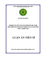 Nghiên cứu gây tạo các dòng bố mẹ thơm ứng dụng cho chọn tạo giống lúa lai hai dòng chất lượng cao 