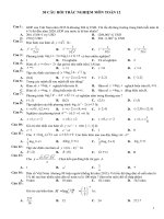 30 câu hỏi trắc nghiệm toán 12 ôn thi đại học 