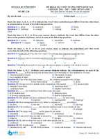 Đề kiểm tra thử thi đại học môn Tiếng Anh năm 2017