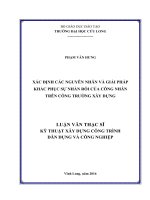 XÁC ĐỊNH các NGUYÊN NHÂN và GIẢI PHÁP  KHẮC PHỤC sự NHÀN rỗi của CÔNG NHÂN  TRÊN CÔNG TRƢỜNG xây DỰNG 