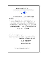 khảo sát khả năng phòng trự sâu tơ plutella xylostella l  và sâu khoang spodoptera litura fab  hại rau ăn lá tự dịch chiết thô lá cây bọ mắm pouzolzia zeylanuca (l ) benn 