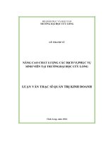 Nâng cao chất lượng các dịch vụ phục vụ sinh viên tại trường Đại học Cửu Long (LV thạc sĩ))