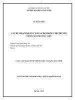 CÁC KẾ HOẠCH QUẢN LÝ HÀNG ĐỢI ĐỘNG CHO TRUYỀN THÔNG ĐA PHƯƠNG TIỆN