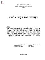 Mối quan hệ giữa khả năng thanh toán và khả năng sinh lởi Nghiên cứu điển hình các công ty cổ phần ngành bất động sản niêm yết trên thị trường chứng khoán Việt Nam.PDF