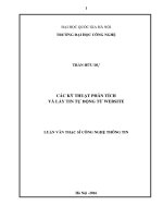 CÁC KỸ THUẬT PHÂN TÍCH VÀ LẤY TIN TỰ ĐỘNG TỪ WEBSITE
