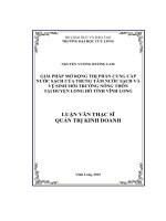 Giải pháp mở rộng thị phần cung cấp nước sạch của trung tâm nước sạch và vệ sinh môi trường nông thôn tại huyện Long Hồ tỉnh Vĩnh Long (LV thạc sĩ))