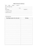 PHIẾU ĐÁNH GIÁ GIỜ dạy