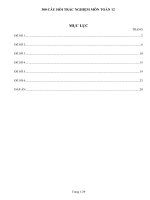 300 câu hỏi TRẮC NGHIỆM môn TOÁN 12 có đáp án