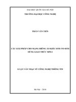 CÁC GIẢI PHÁP CHO MẠNG RIÊNG ẢO KIỂU SITETO-SITE DÙNG GIAO THỨC MPLS