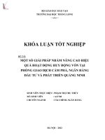 Một số giải pháp nhằm nâng cao hiệu quả hoạt động huy động vốn tại phòng giao dịch Cẩm Phả, ngân hàng đầu tư và phát triển Quảng Ninh