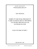 Nghiên cứu một số đặc điểm dịch tễ và hiệu giá kháng thể sau tiêm phòng vắc xin h5n1 trên gia cầm tại tỉnh quảng ninh