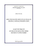 PHÂN TÍCH NGUYÊN NHÂN gây sự cố sạt lở  bờ SÔNG và đê BAO TỈNH ĐỒNG THÁP 