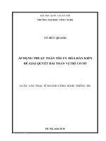 ÁP DỤNG THUẬT TOÁN TỐI ƯU HÓA ĐÀN KIẾN ĐỂ GIẢI QUYẾT BÀI TOÁN VỊ TRÍ CƠ SỞ