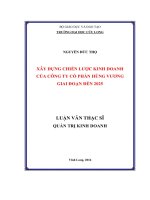 Xây dựng chiến lược kinh doanh của công ty cổ phần Hùng Vương giai đoạn đến năm 2025 (LV thạc sĩ))