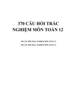 370 câu hỏi trắc nghiệm toán 12 ôn thi đại học