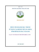 Phân tích danh mục thuốc sử dụng tại bệnh viện đa khoa tỉnh bình dương năm 2015 